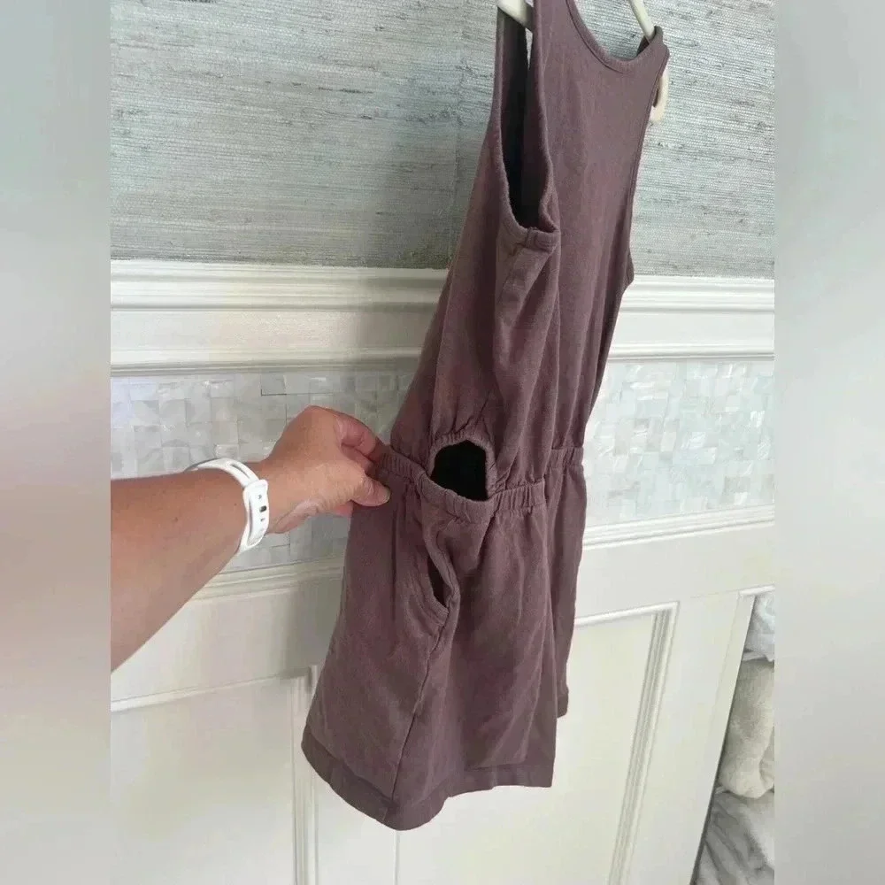 Gap kids girls xl 12 cutout romper shorts sleeveless peppercorn brown